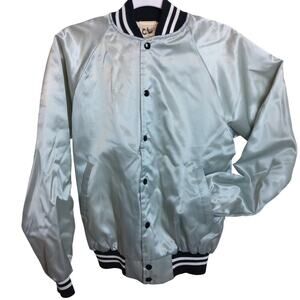 Vintage 80s 90s Unicorn Satin Bomber Jacket Medium USA Made Mane Attractions